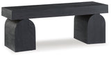 Holgrove Black Accent Bench by Ashley at Eve Furniture