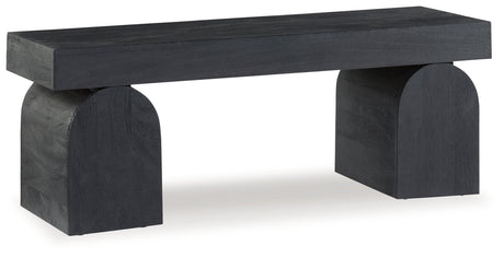 Holgrove Black Accent Bench by Ashley at Eve Furniture