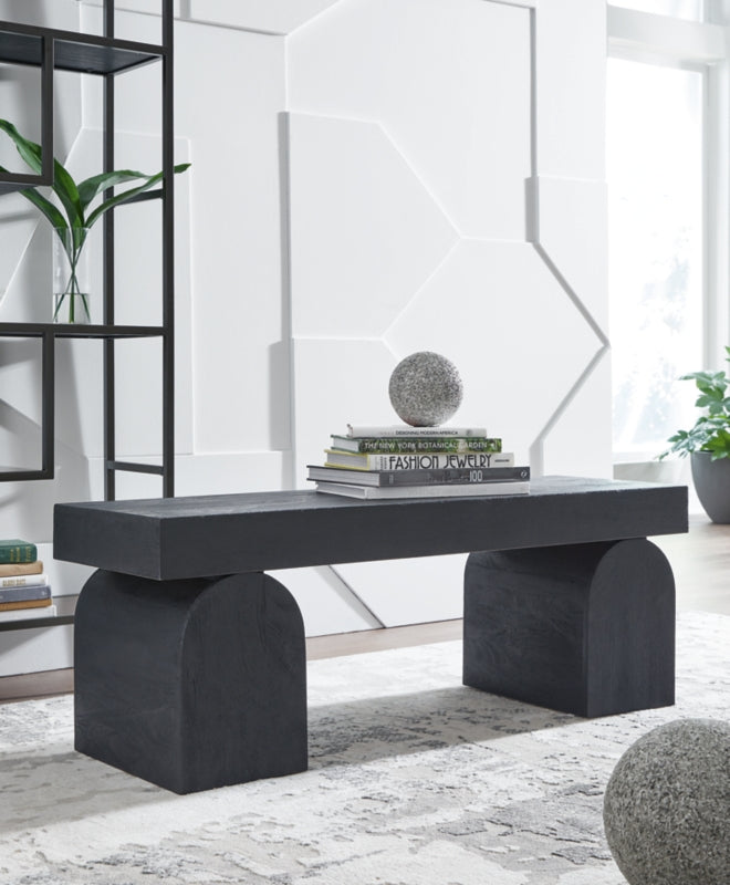 Holgrove Black Accent Bench by Ashley at Eve Furniture
