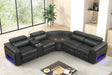 Holiday Black Power Reclining Sectional (w/ Bluetooth Speakers) by Happy Homes at Eve Furniture