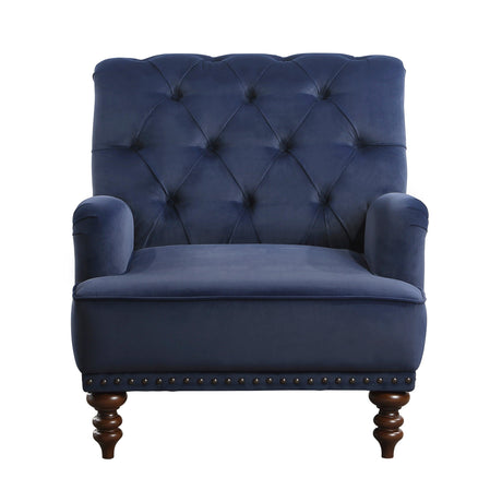 Holland Park Dark Blue Velvet Accent Chair by Homelegance at Eve Furniture