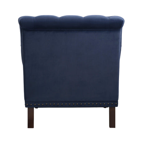 Holland Park Dark Blue Velvet Accent Chair by Homelegance at Eve Furniture