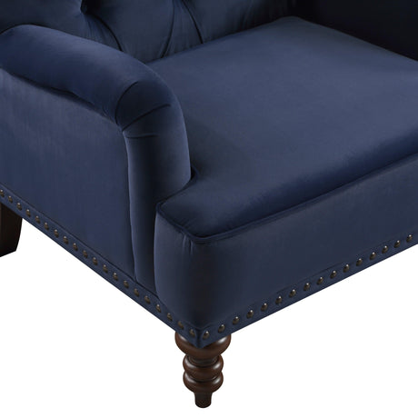 Holland Park Dark Blue Velvet Accent Chair by Homelegance at Eve Furniture