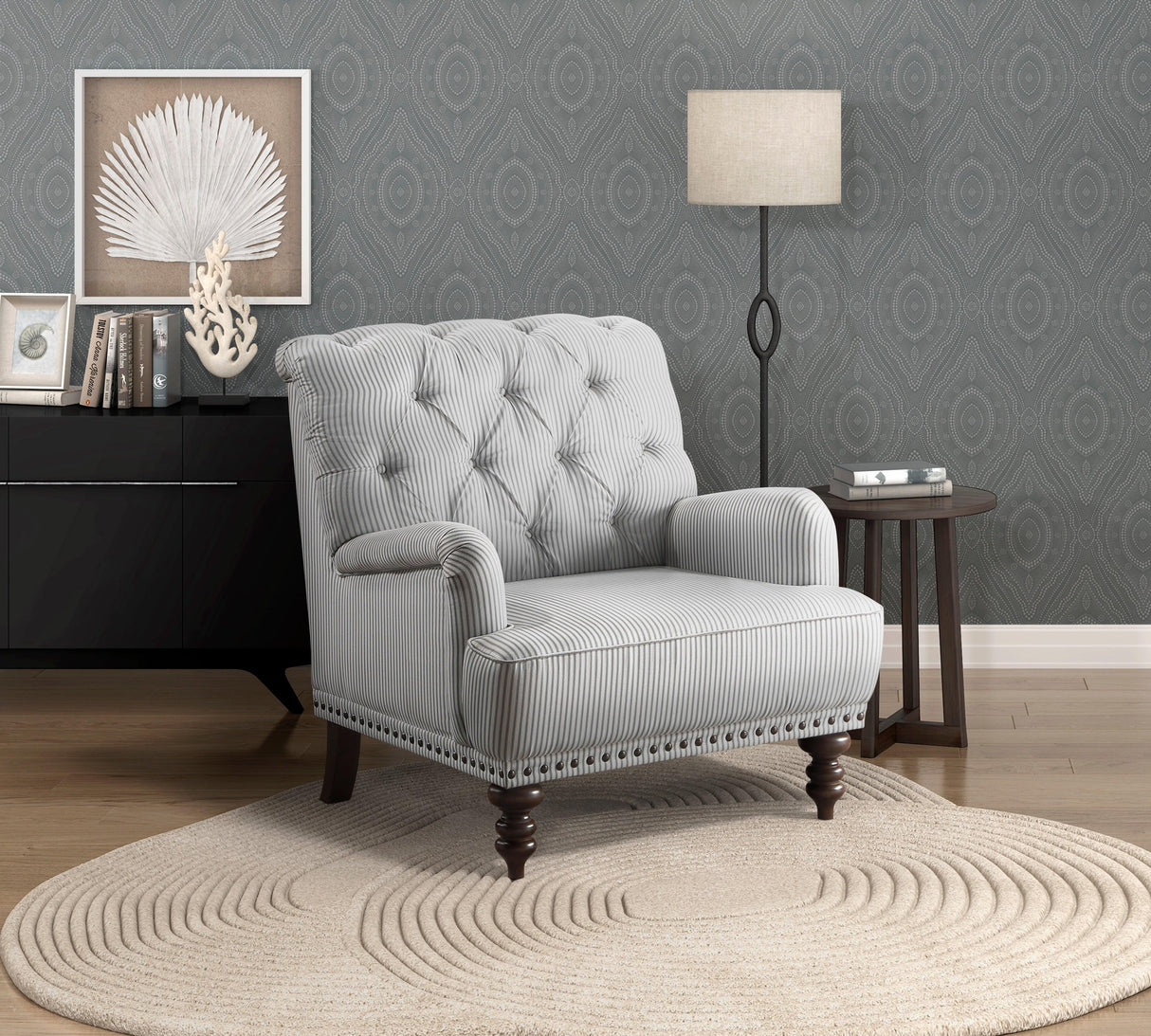 Holland Park Gray/White Accent Chair by Homelegance at Eve Furniture