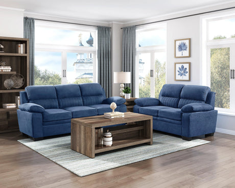 Holleman Blue Loveseat by Homelegance at Eve Furniture