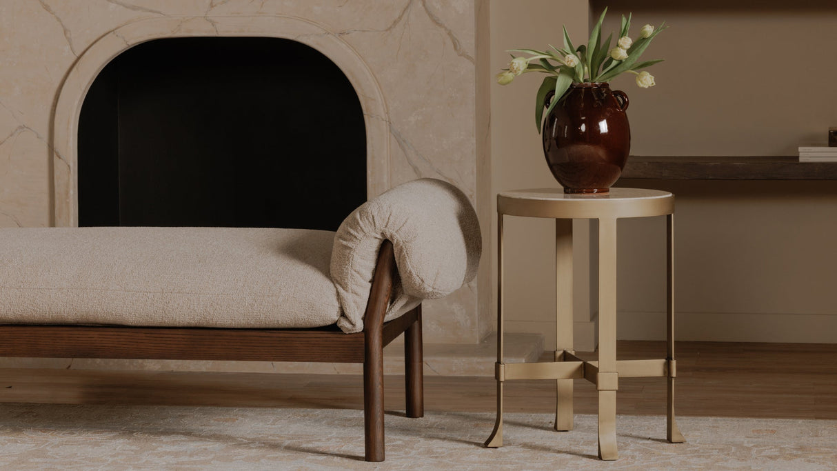 Holli Side Table Travertine by Moe's Home at Eve Furniture