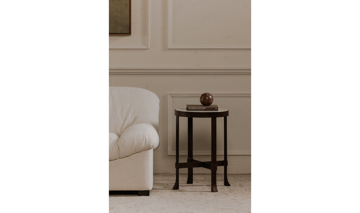 Holli Side Table White Marble by Moe's Home at Eve Furniture