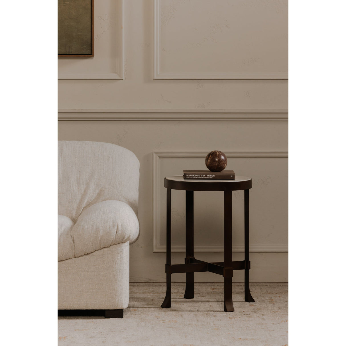 Holli White Marble Side Table by Moe's Home at Eve Furniture