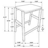 Hollis Brown/White 3-Piece Kitchen Island Counter Height Table with Stools