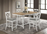 Hollis Brown/White 5-Piece Rectangular Counter Height Dining Set