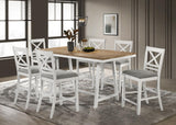 Hollis Brown/White 7-Piece Rectangular Counter Height Dining Set