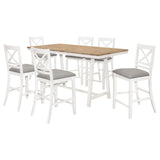 Hollis Brown/White 7-Piece Rectangular Counter Height Dining Set