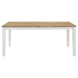 Hollis Brown and White Rectangular Solid Wood Dining Table by Coaster at Eve Furniture