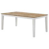 Hollis Brown and White Rectangular Solid Wood Dining Table by Coaster at Eve Furniture