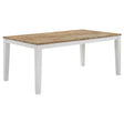 Hollis Brown and White Rectangular Solid Wood Dining Table by Coaster at Eve Furniture