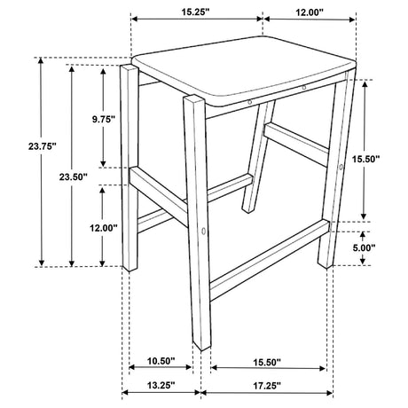Hollis Brown/White 3-Piece Kitchen Island Counter Height Table with Stools by Coaster at Eve Furniture