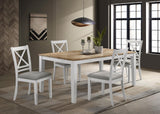 Hollis Brown/White 5-Piece Rectangular Dining Set by Coaster at Eve Furniture