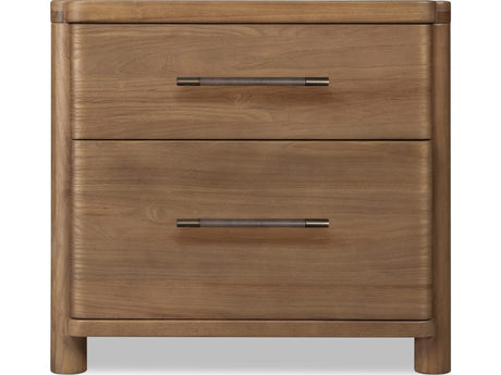 Hollis Cabin Glow Two Drawer Nightstand w/CM by Modus Furniture at Eve Furniture