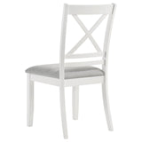 Hollis Cross Back Wood Dining Side Chair White (Set of 2)