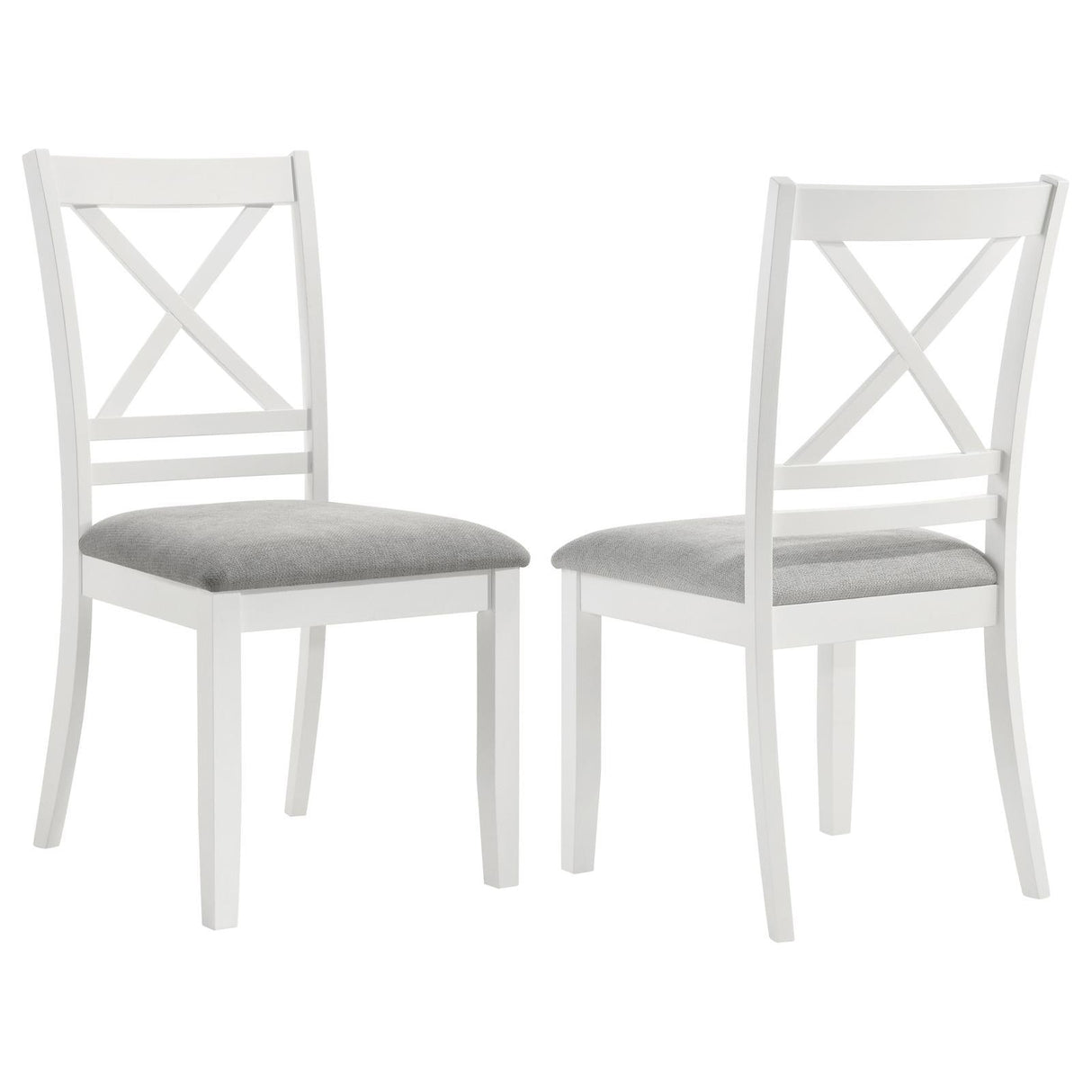 Hollis Cross Back Wood Dining Side Chair White (Set of 2) by Coaster at Eve Furniture