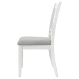 Hollis Cross Back Wood Dining Side Chair White (Set of 2) by Coaster at Eve Furniture