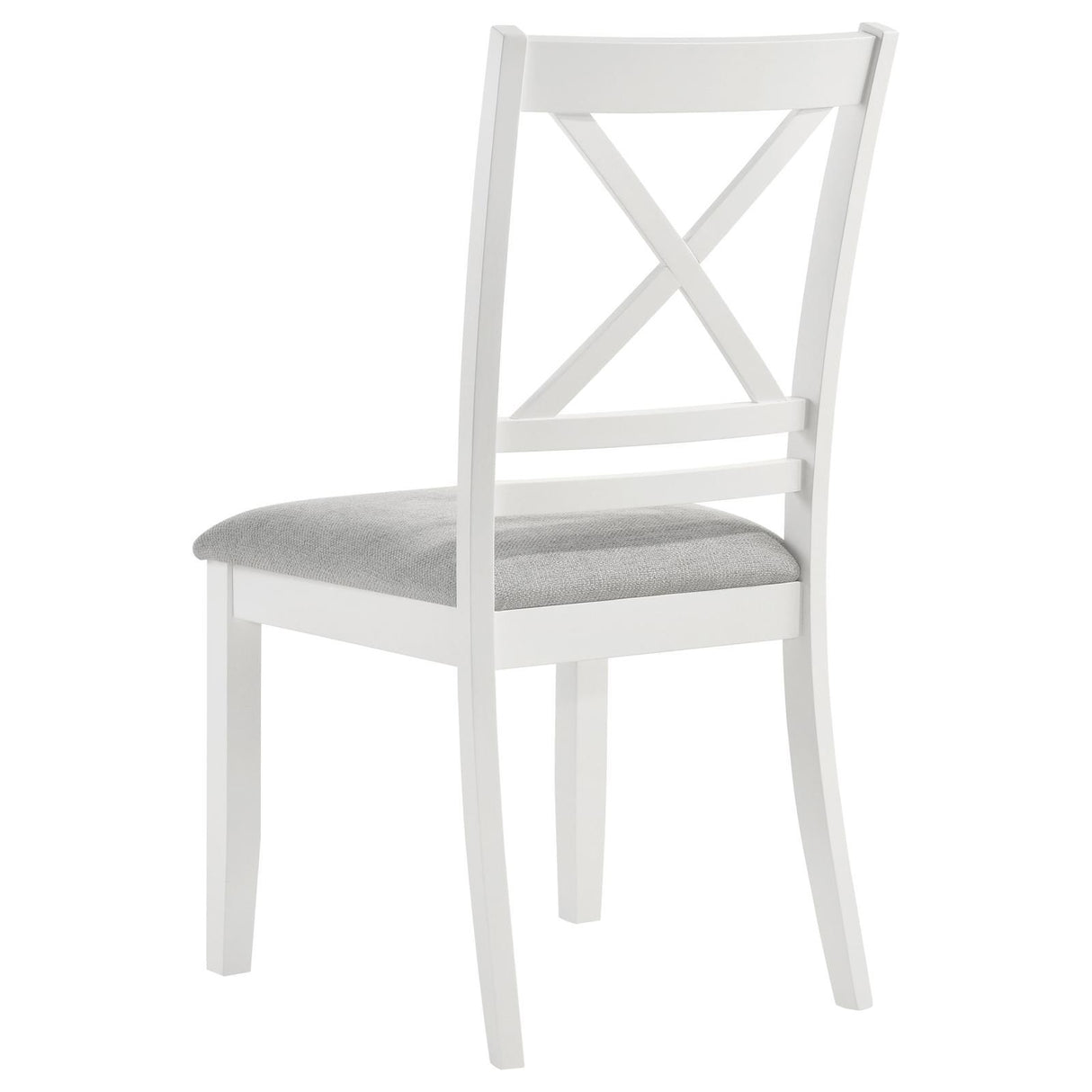 Hollis Cross Back Wood Dining Side Chair White (Set of 2) by Coaster at Eve Furniture