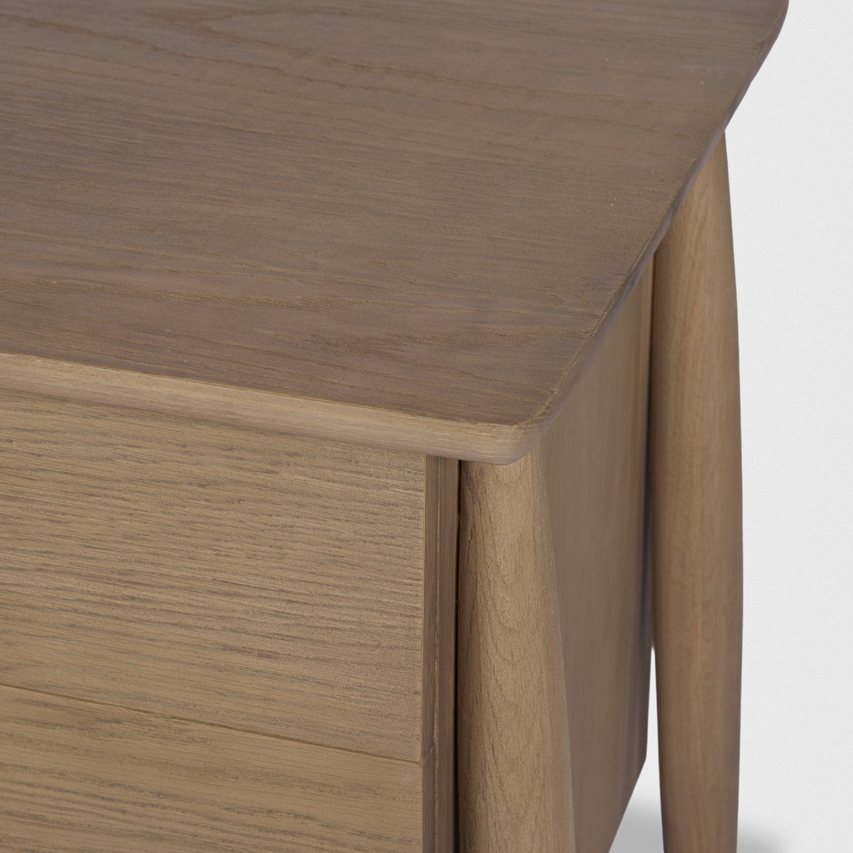Hollis Gray-Brown Wood 3-Drawer Closed Nightstand by Mercana at Eve Furniture