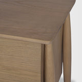 Hollis Gray-Brown Wood 3-Drawer Closed Nightstand by Mercana at Eve Furniture
