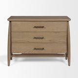 Hollis Gray-Brown Wood 3-Drawer Closed Nightstand by Mercana at Eve Furniture