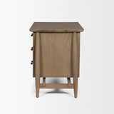 Hollis Gray-Brown Wood 3-Drawer Closed Nightstand by Mercana at Eve Furniture