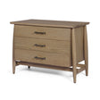 Hollis Gray-Brown Wood 3-Drawer Closed Nightstand by Mercana at Eve Furniture