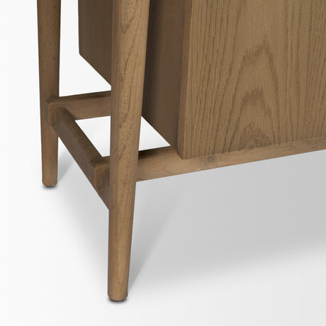 Hollis Gray-Brown Wood Curio Cabinet by Mercana at Eve Furniture