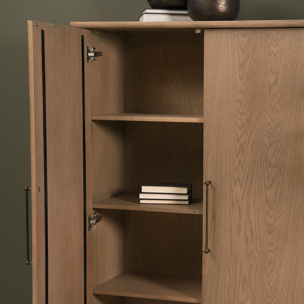 Hollis Gray-Brown Wood Curio Cabinet by Mercana at Eve Furniture