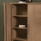 Hollis Gray-Brown Wood Curio Cabinet by Mercana at Eve Furniture
