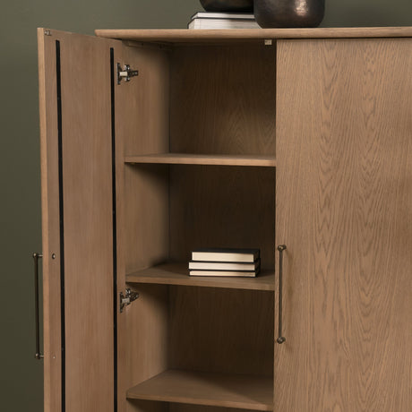 Hollis Gray-Brown Wood Curio Cabinet by Mercana at Eve Furniture