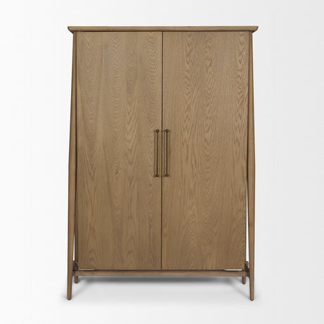 Hollis Gray-Brown Wood Curio Cabinet by Mercana at Eve Furniture