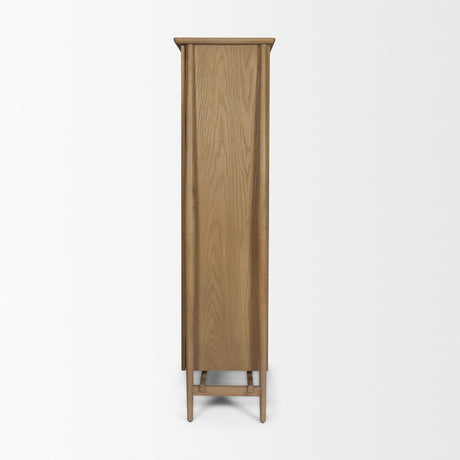 Hollis Gray-Brown Wood Curio Cabinet by Mercana at Eve Furniture