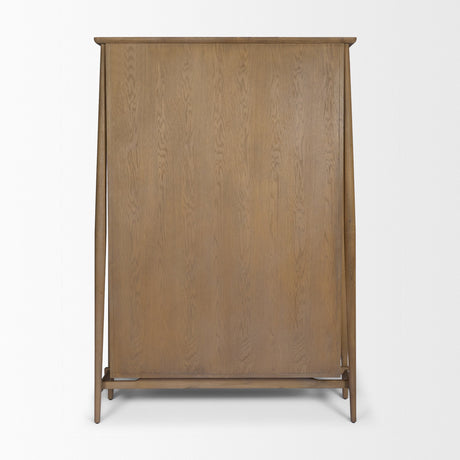 Hollis Gray-Brown Wood Curio Cabinet by Mercana at Eve Furniture