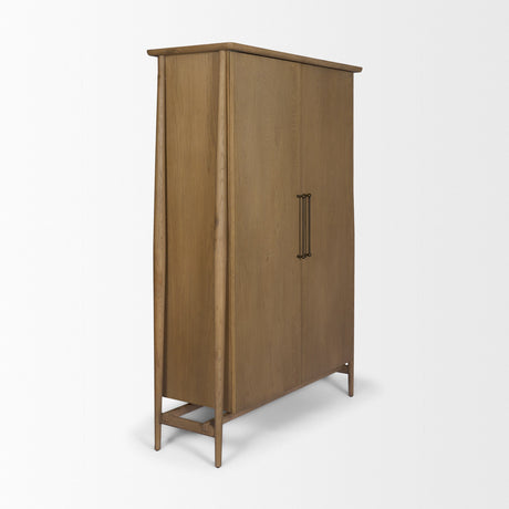 Hollis Gray-Brown Wood Curio Cabinet by Mercana at Eve Furniture