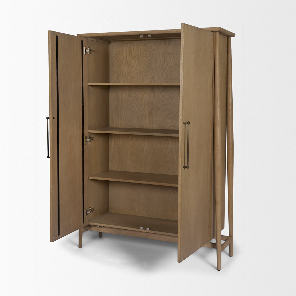 Hollis Gray-Brown Wood Curio Cabinet by Mercana at Eve Furniture