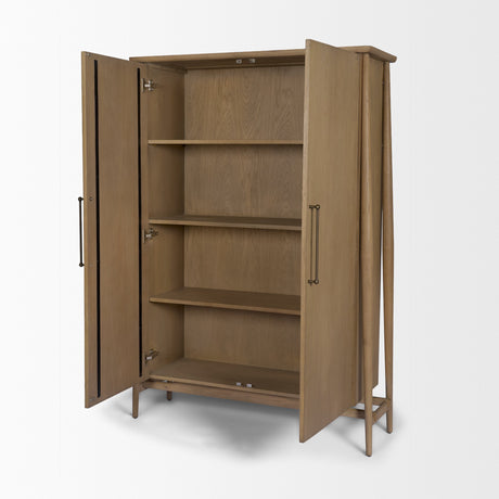 Hollis Gray-Brown Wood Curio Cabinet by Mercana at Eve Furniture