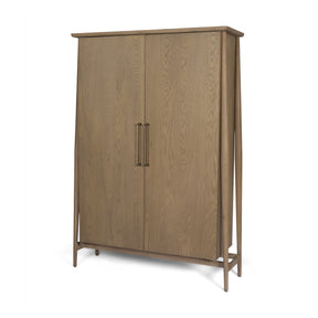 Hollis Gray-Brown Wood Curio Cabinet by Mercana at Eve Furniture