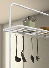 Hollis Kitchen Island Counter Height Table with Pot Rack Brown and White by Coaster at Eve Furniture