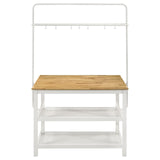 Hollis Kitchen Island Counter Height Table with Pot Rack Brown and White by Coaster at Eve Furniture