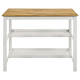 Hollis Kitchen Island Counter Height Table with Pot Rack Brown and White by Coaster at Eve Furniture