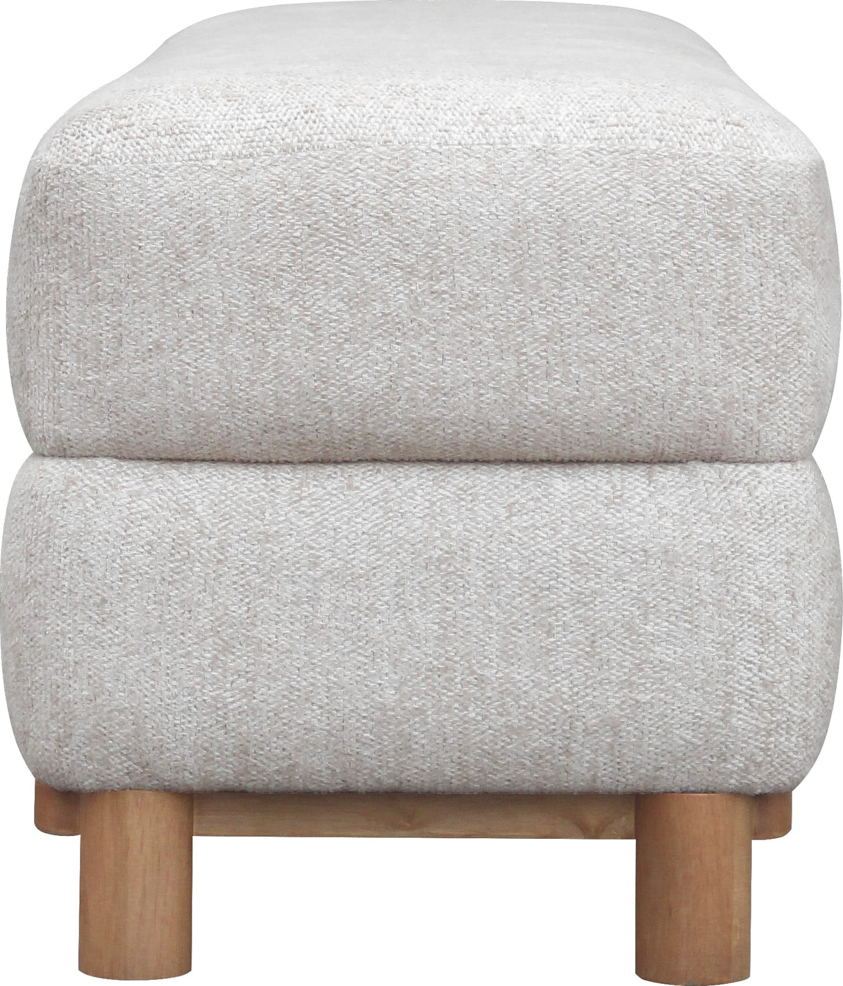 Hollis Snow White/Cabin Glow Wood/Upholstered Bench by Modus Furniture at Eve Furniture