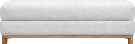 Hollis Snow White/Cabin Glow Wood/Upholstered Bench by Modus Furniture at Eve Furniture