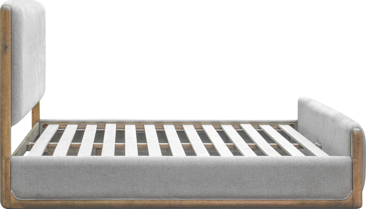 Hollis Sweater Grey/Cabin Glow Upholstered King Bed by Modus Furniture at Eve Furniture