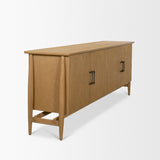 Hollis Warm Brown Wood 4-Door Closed Sideboard by Mercana at Eve Furniture