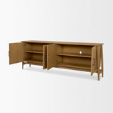 Hollis Warm Brown Wood 4-Door Closed Sideboard by Mercana at Eve Furniture
